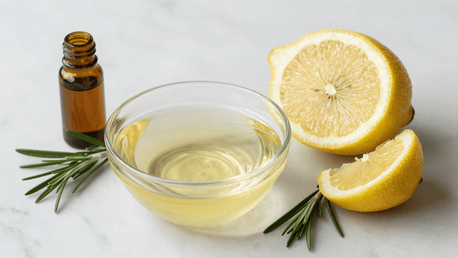 Oleo de coco com limao, alecrim e oleo de jojoba, ingredientes das receitas caseiras para caspa