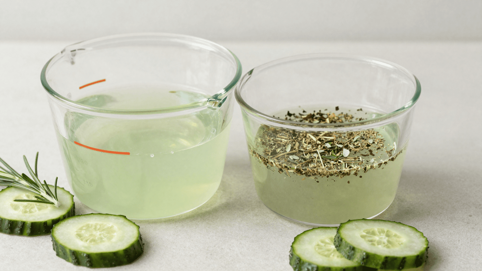 Derretendo a base de glicerina verde e misturando ervas desidratadas para o sabonete de pepino